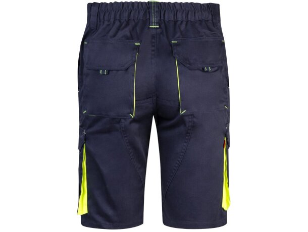 Bermudas Hemera bicolor multibolsillos con cinturilla elástica Azul marino/Amarillo detalle 26