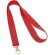 Lanyard de poliéster con mosquetón roja