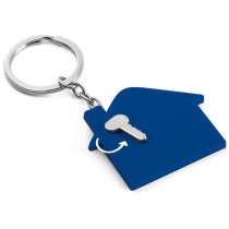 Llavero con forma de casa PVC personalizado azul royal Llavero con forma de casa PVC personalizado azul royal