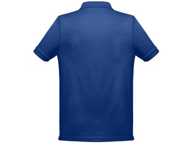 Polo berlin piqué de hombre con cuello y mangas en canalé Azul royal detalle 15
