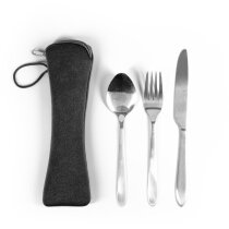 Cubiertos wiley de acero inoxidable con funda