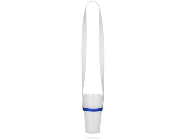 Set lanyard Bolton con portavasos de silicona sublimado Azul detalle 2