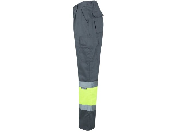 Pantalón de sarga bicolor VL Athena con bandas reflectantes Gris/Amarillo detalle 33