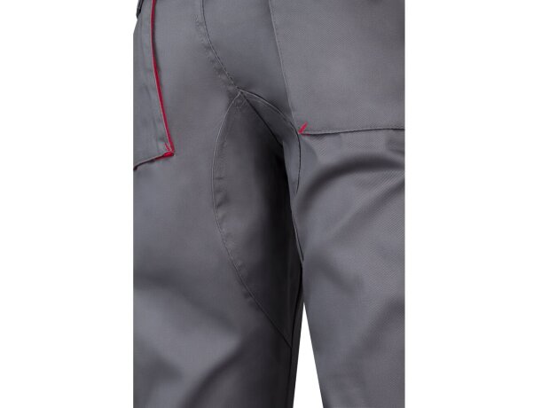 Pantalón de sarga multibolsillos bicolor VL Hypnos Gris/Rojo detalle 21