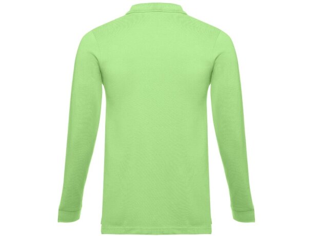 Polo Bern de manga larga en algodón 210 g/m² para hombre Verde claro detalle 11