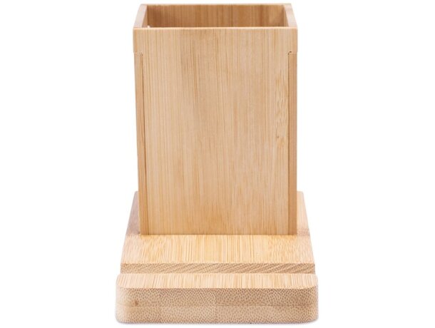 Juego de escritorio Erwin con soporte para móvil y vaso bambú Natural detalle 3