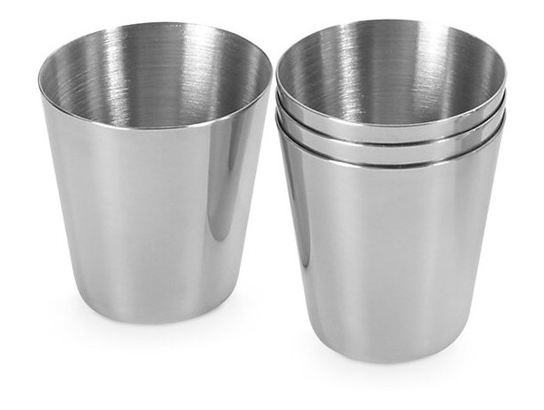 Juego Himalayas de 4 vasos de 25 mL cromado