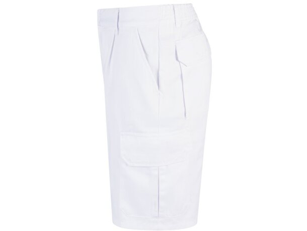 Bermudas Chione multibolsillos en sarga con cinturilla elástica Blanco detalle 23