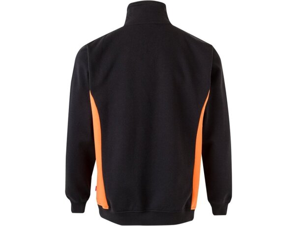 Sudadera de rizo bicolor Svarog cuello alto media cremallera Negro/Naranja detalle 35