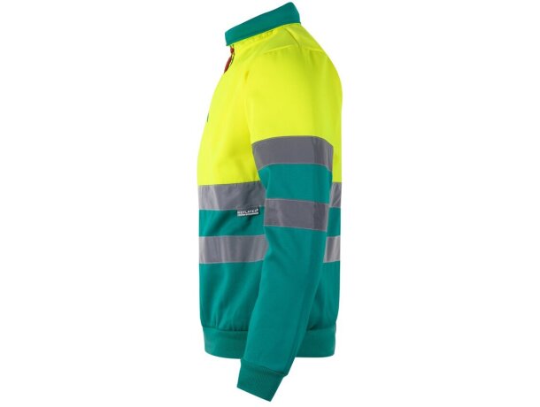 Sudadera bicolor alta visibilidad VL Thor poliéster 300 g/m² Verde/Amarillo detalle 8