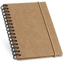 Libreta de cartón reciclado y banda elástica negra personalizado