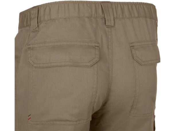 Pantalón de sarga multibolsillos Hermes con cintura elástica Natural claro detalle 5