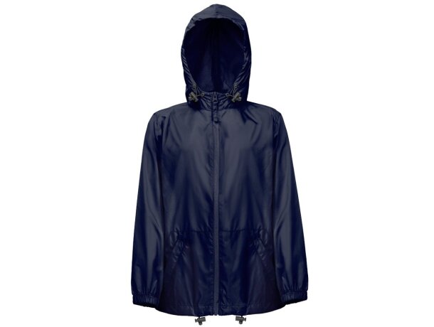 Cortavientos infantil THC Dubliners Kids con capucha impermeable Azul marino detalle 8