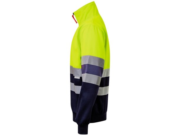 Sudadera bicolor alta visibilidad VL Thor poliéster 300 g/m² Azul marino/Amarillo detalle 13