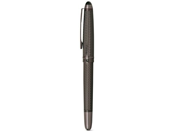 Royal. juego de roller y bolígrafo de metal gris oscuro