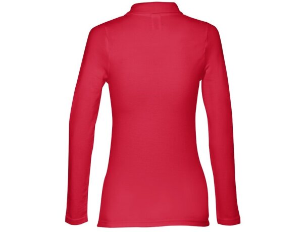 Polo manga larga mujer Bern Women II en algodón 210 g/m² Rojo detalle 6