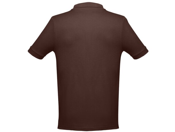 Polo Adam de algodón piqué cardado con cuello canalé Castaño oscuro detalle 39