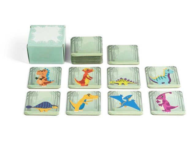 Juego Triceratops de memoria verde claro