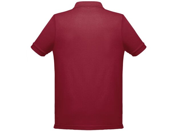 Polo berlin piqué de hombre con cuello y mangas en canalé Burdeos detalle 12
