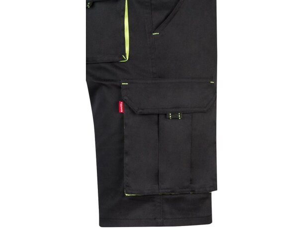 Bermudas Hemera bicolor multibolsillos con cinturilla elástica Negro/Amarillo detalle 37