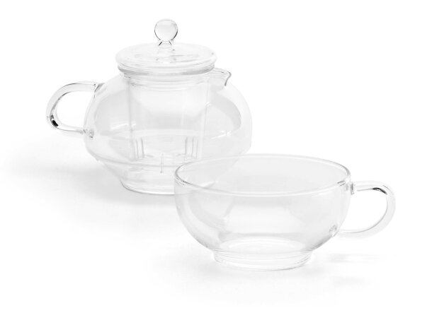 Set de té con taza y tetera personalizado transparente Set de té con taza y tetera personalizado transparente