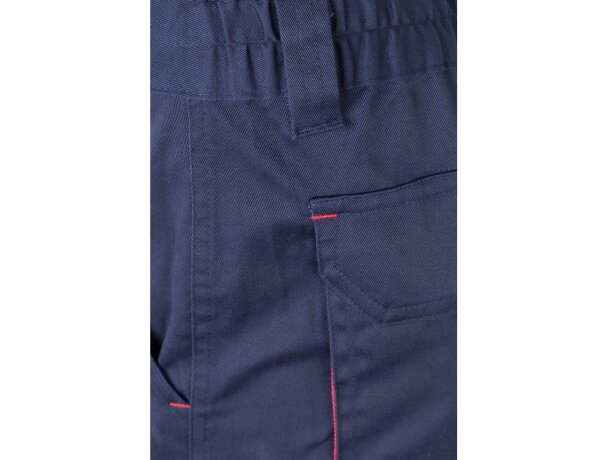 Pantalón elástico bicolor fides con seis bolsillos funcionales Azul marino/Rojo detalle 41