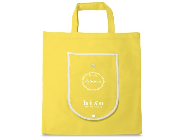 Bolsa plegable Arlon con ribete blanco Amarillo detalle 3