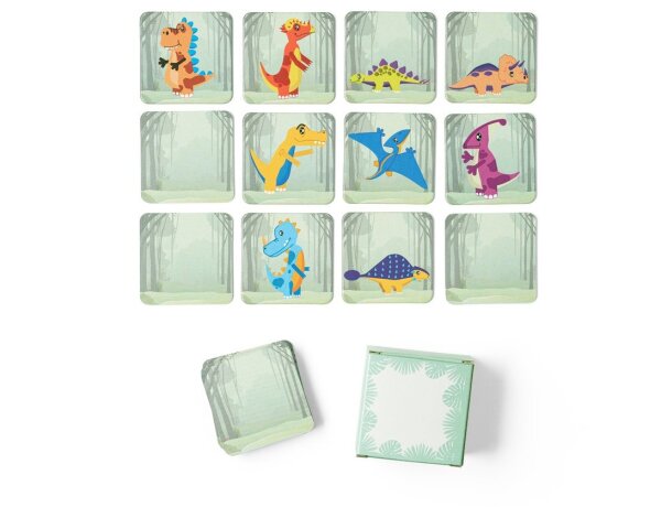 Juego Triceratops de memoria verde claro
