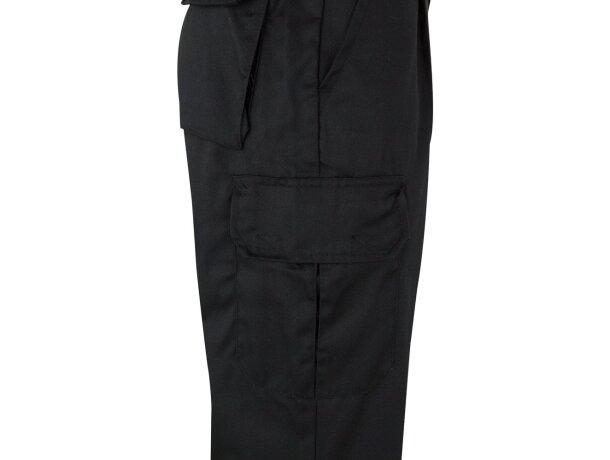 Pantalón multibolsillos bicolor poseidon con reflectantes Negro/Amarillo detalle 48