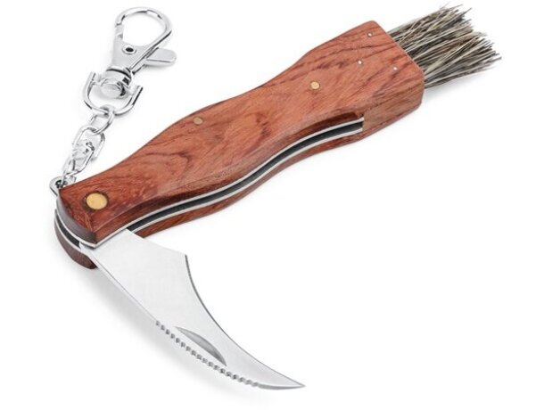 Navaja Gunter de bolsillo de acero inoxidable y madera natural