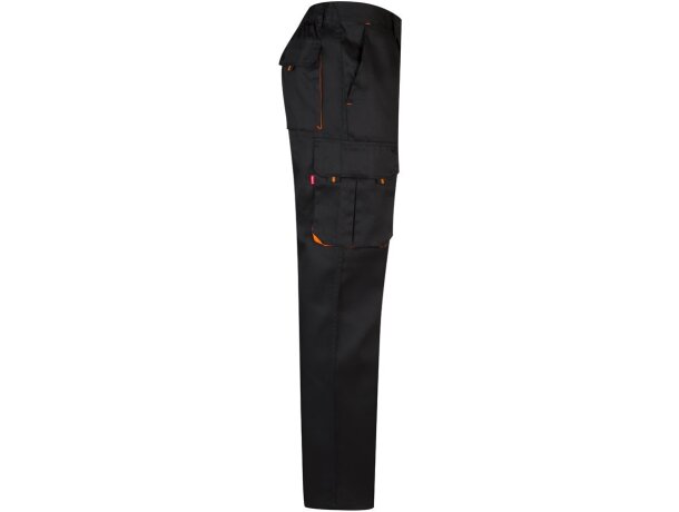 Pantalón de sarga multibolsillos bicolor VL Hypnos Negro/Naranja detalle 66