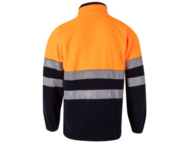 Chaqueta polar bicolor Eros con bandas reflectantes EN20471 Azul marino/Naranja detalle 23