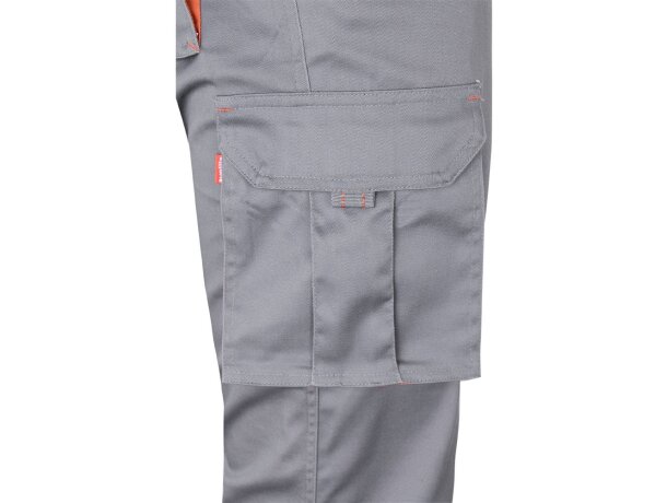 Pantalón elástico bicolor fides con seis bolsillos funcionales Gris/Naranja detalle 51