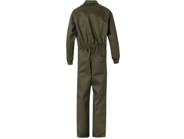 Mono de sarga yama con cremallera doble cursor y bolsillos Verde militar detalle 7