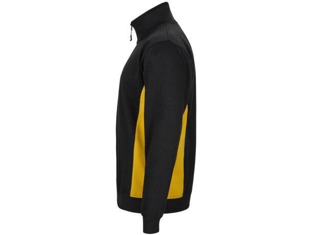 Sudadera de rizo bicolor Svarog cuello alto media cremallera Negro/Amarillo detalle 43