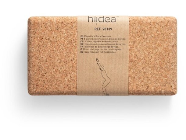 Bloque de ejercicios con logo unisex corcho 604 g/m2 Hi!dea Yala Natural detalle 2