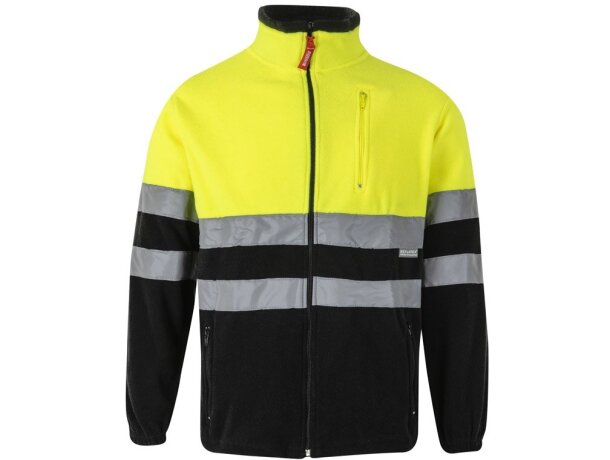 Chaqueta polar bicolor Eros con bandas reflectantes EN20471 Negro/Amarillo detalle 63