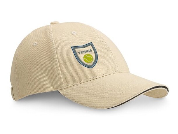 Gorra con hebilla de metal en algodón beige economica