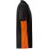 Polo piqué bicolor Supay manga corta con cuello en canalé Negro/Naranja detalle 25