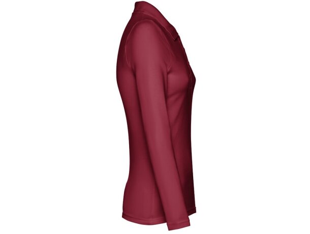 Polo manga larga mujer Bern Women II en algodón 210 g/m² Burdeos detalle 5