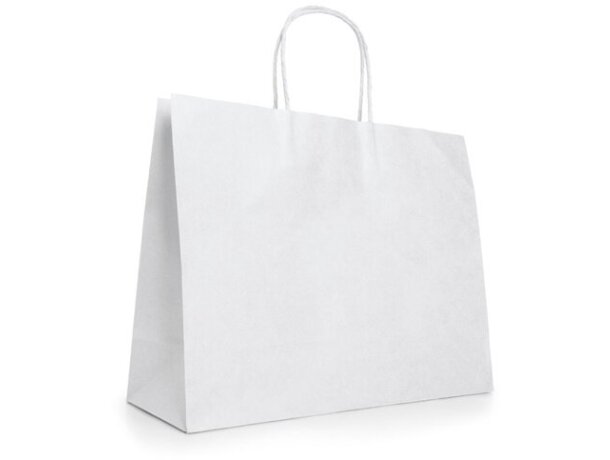 Bolsa Kelly de papel blanca con asa retorcida 40x34x11 cm detalle 1