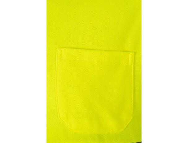 Polo Pluto alta visibilidad manga larga tallas grandes Gris/Amarillo detalle 16