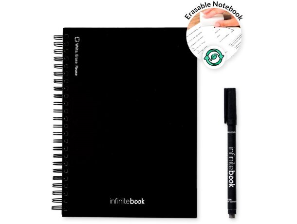 Kit Infinitebook A5 libreta reutilizable con páginas de pizarra Negro detalle 10