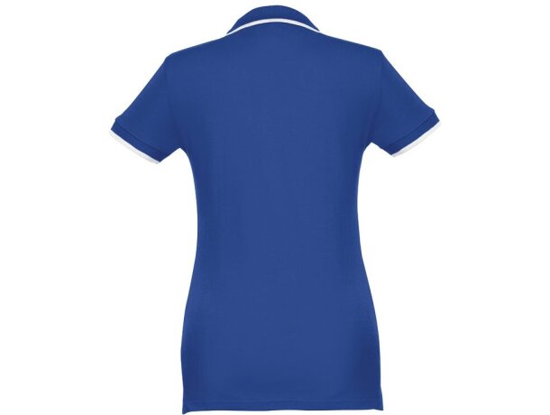 Polo slim fit Rome women bicolor algodón 210 g/m² manga corta Azul royal detalle 9