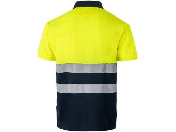Polo alta visibilidad Cupid Large bicolor manga corta 4XL 5XL Azul marino/Amarillo detalle 37