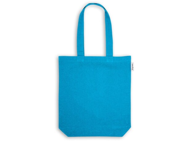Bolsa algodón poliéster reciclado asas largas 220 g/m2 Hi!dea Azul claro detalle 7