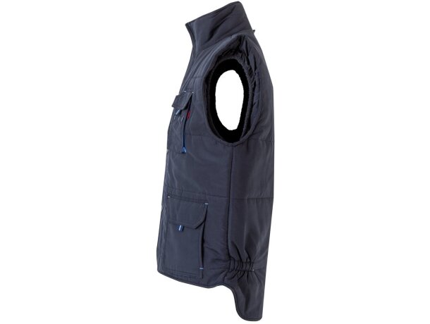 Chaleco acolchado bicolor multibolsillos unisex VL Nergal Azul marino/Azul claro detalle 8