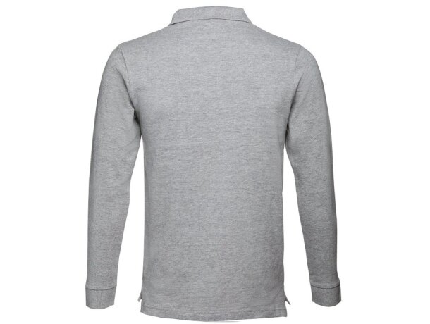 Polo Bern de manga larga en algodón 210 g/m² para hombre Gris claro matizado detalle 5