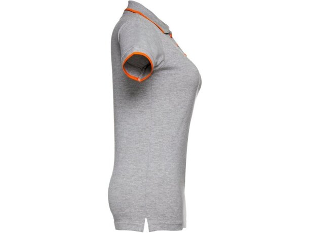 Polo slim fit Rome women bicolor algodón 210 g/m² manga corta Gris claro matizado detalle 4