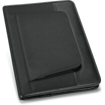 Portafolios A4 de polipiel y microfibra combinado personalizada negra Portafolios A4 de polipiel y microfibra combinado personalizada negra